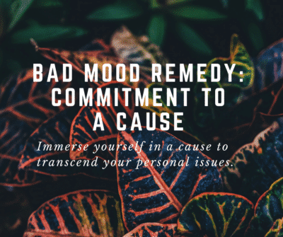 bad mood remedy commitment to a cause